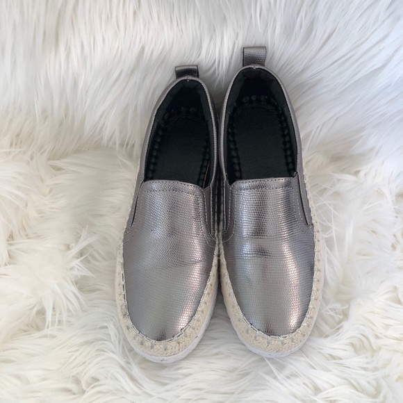 silver platform vans